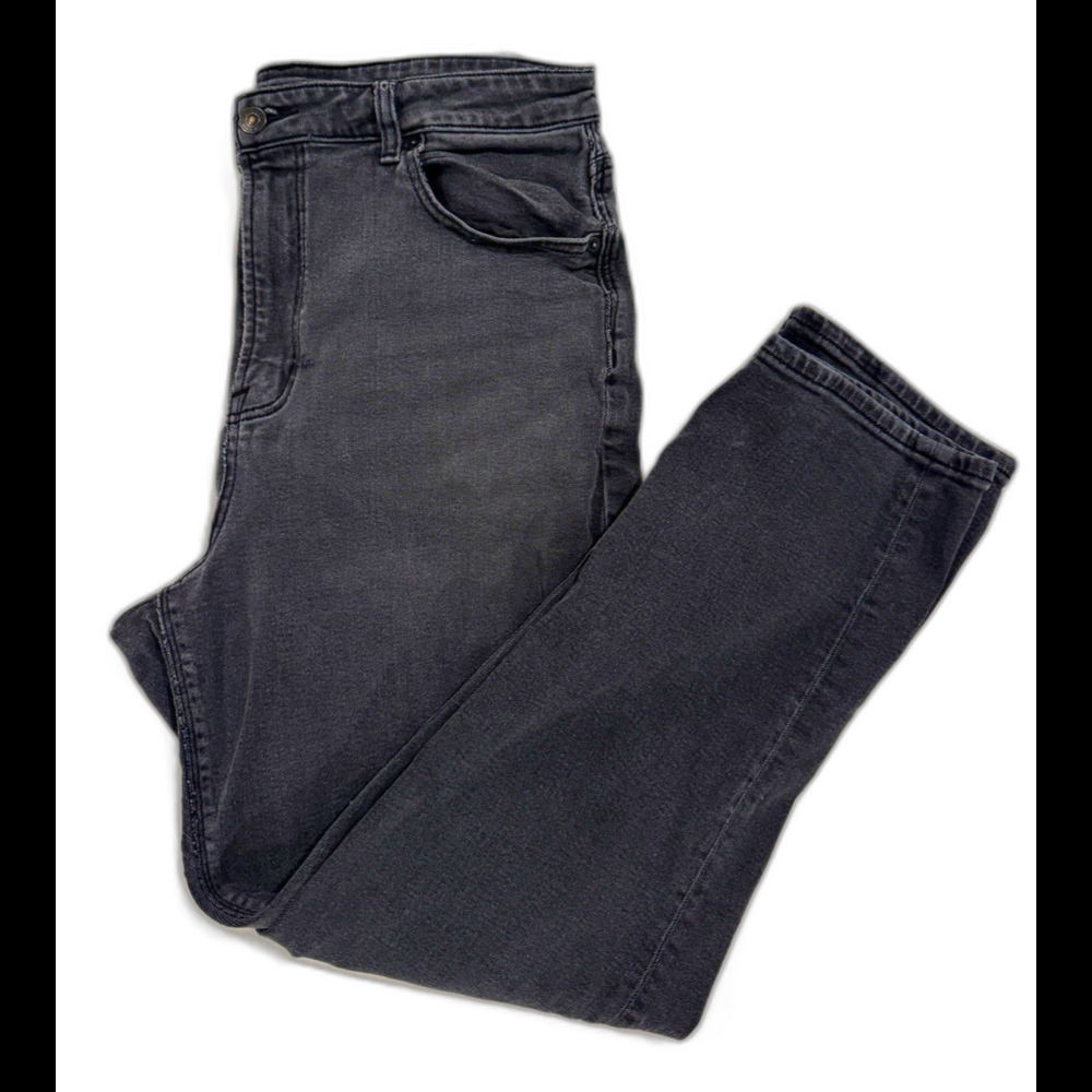 American Eagle Women's Black/Grey Skinny Jeans Size 14 Hi Rise Stretch